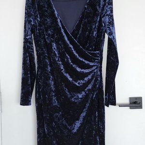 Ralph Lauren - Navy Blue Velvet Wrap Dress (New without tag)